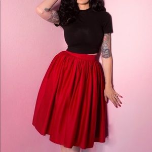 Vixen by Micheline Pitt Red Swing Skirt